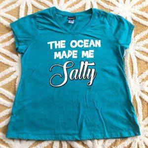 Joe Boxer Kids Blue "Ocean Made Me Salty" Shirt Sz